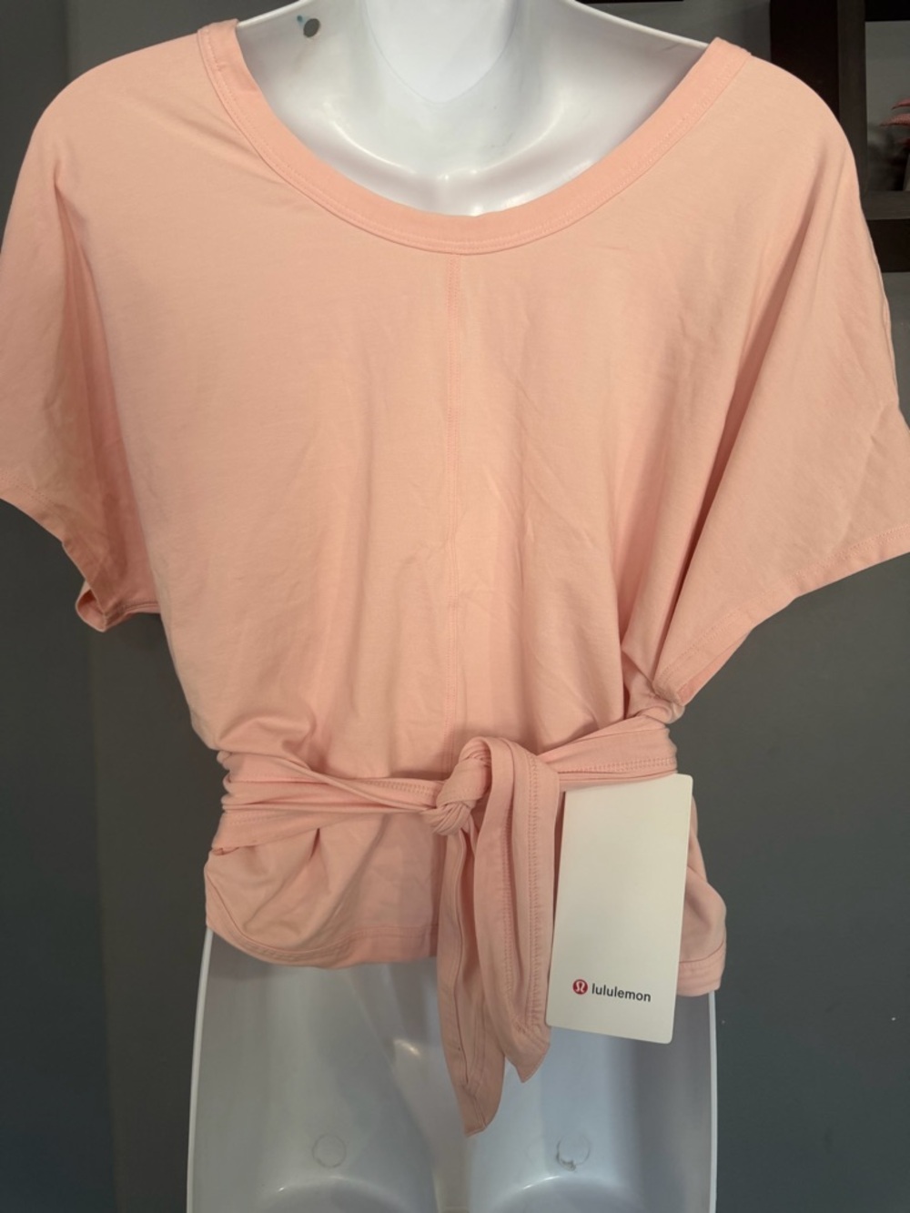 lululemon athletica Light Pink Short-Sleeve Tie-Waist Top